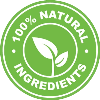 All-natural botanical ingredients certification badge — Giant Max male vitality formula contains no synthetic compounds