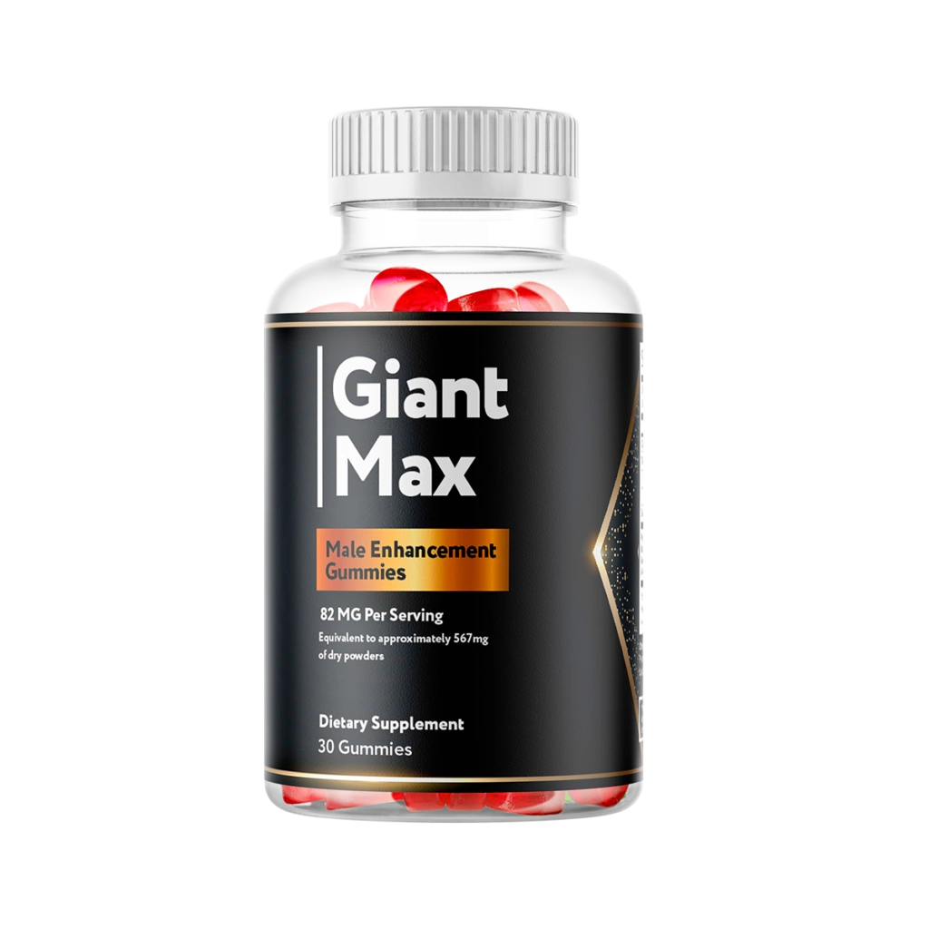 Giant Max single bottle 30-day male vitality supplement supply — dark premium bottle with gold label