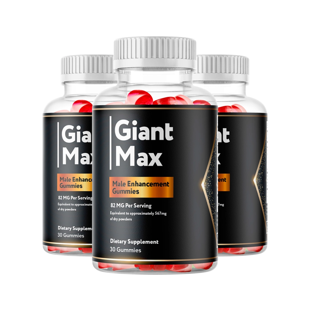 Giant Max 3-bottle most popular pack — 90-day male vitality supply with 5 free digital bonuses — dark premium bottles