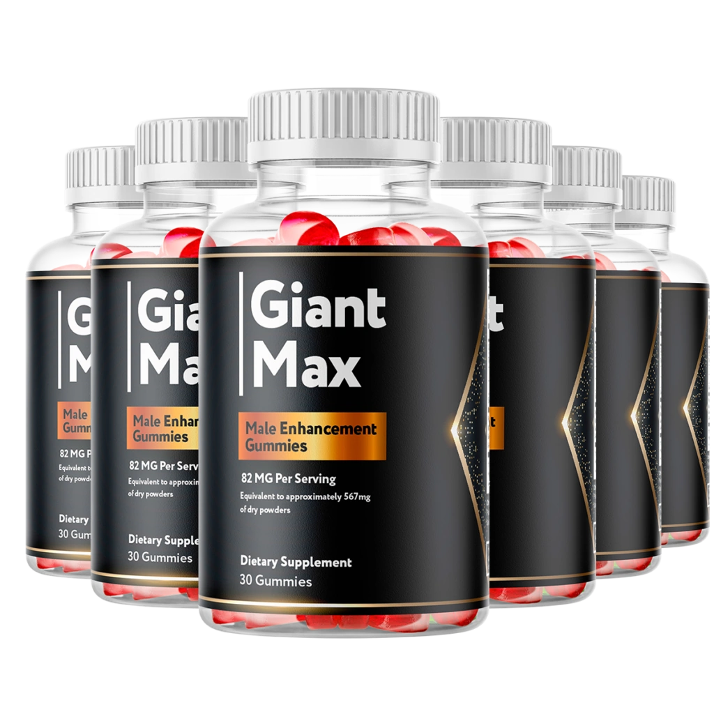 Giant Max official 6-bottle best value pack — dark premium male vitality supplement with gold label — 180-day supply