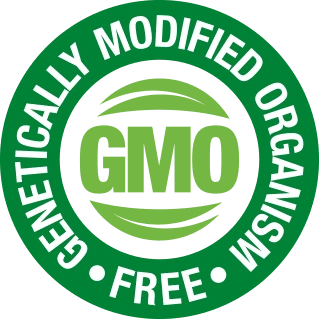 Non-GMO free certification badge for Giant Max premium male vitality supplement